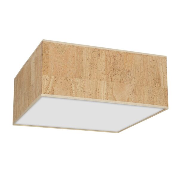Plafoniera Cork, alb/lemn natural, 3XE27 Milagro MLP7518