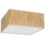 Plafoniera Cork, alb/lemn natural, 3XE27 Milagro MLP7518
