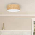 Plafoniera Cork, alb/pluta, 3XE27, Ø50cm Milagro MLP7521