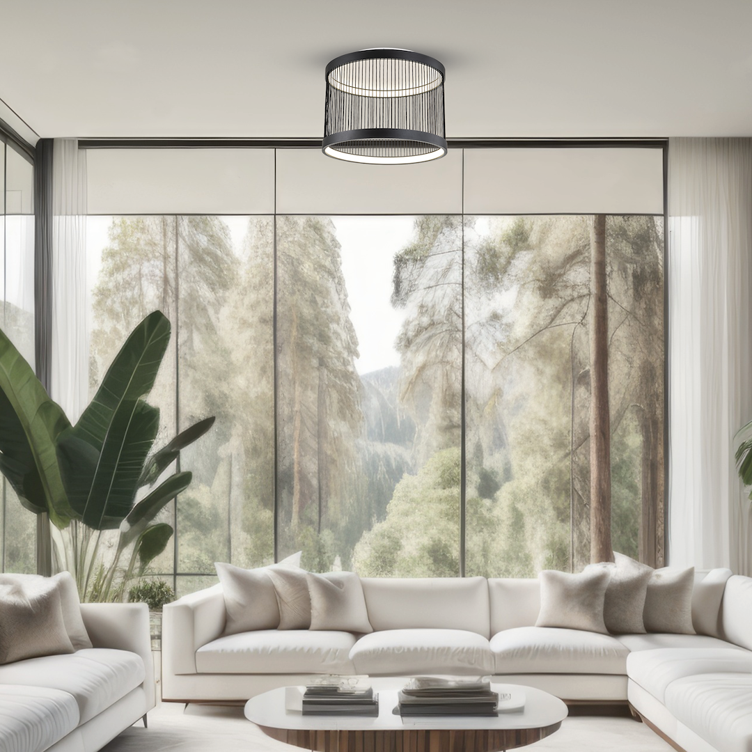Plafoniera LED neagra Guarda – 43W 4000K 2150Lm IP20 D510