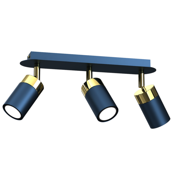 Plafoniera Joker Navy Blue/gold 3XGU10 Milagro MLP7724