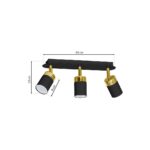 Plafoniera Joker, negru/auriu, 3xGU10 Milagro MLP6125