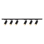 Set sina cu 6 spoturi Mica Track, negru/auriu, GU10, 2M Milagro ML2106