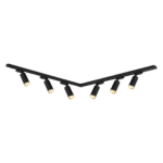Set sina cu 6 spoturi Mica Track, negru/auriu, GU10, 2M Milagro ML2106