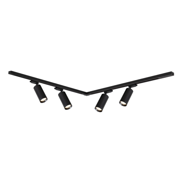 Set spoturi Mica pentru sina, 4XGU10, negru, 1,5 m Milagro ML1150