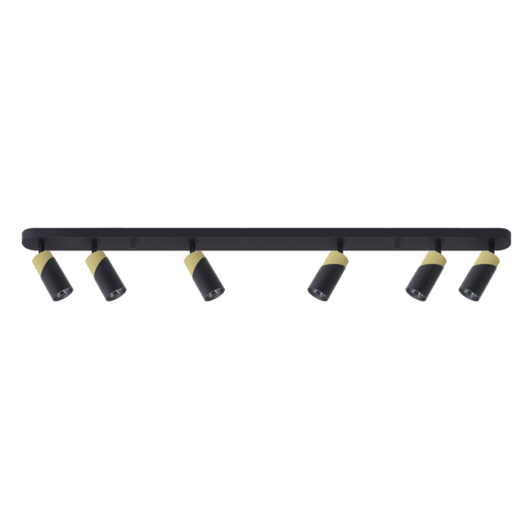 Spot aplicat Neo, negru/auriu, 6XGU10 Milagro ML0283