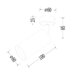 Spot Pipe, alb, 1XGU10 Milagro ML1157