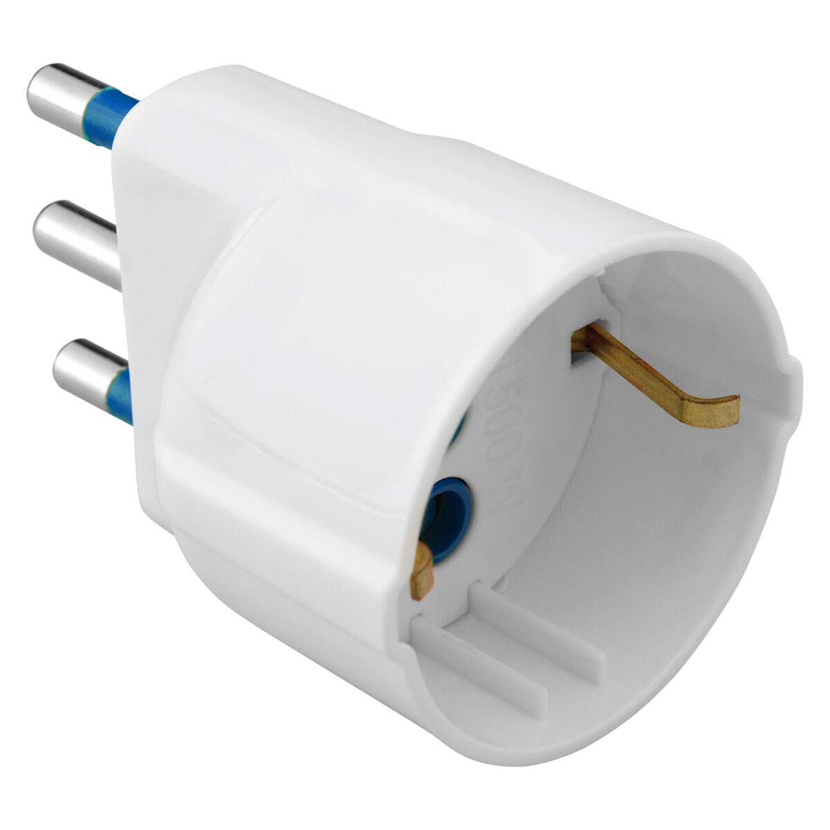 Adaptor Unic - 2P+E 16A S17 - 1 Iesire Standard Italian/German - 16A - 250V Alb Satinat
