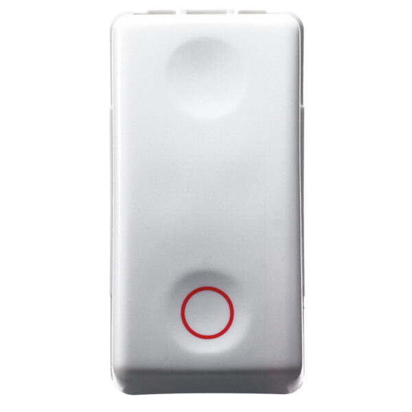 Buton 1P 250V Nc 10A - Neutru - Cerc Simbol - 1 Modul - Sistem Alb