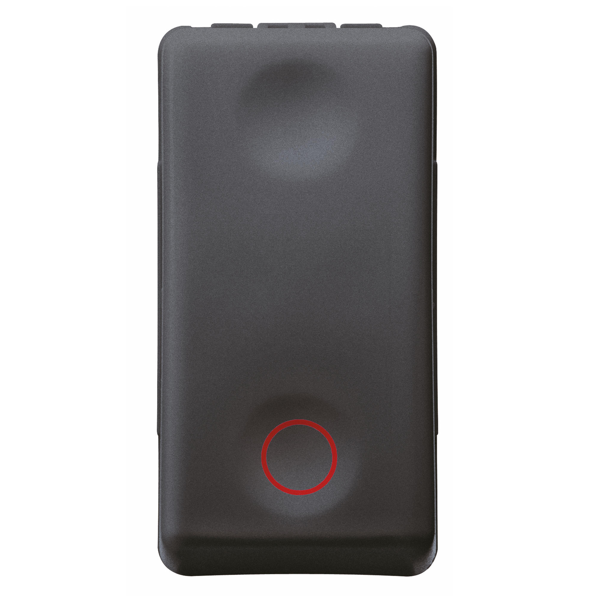 Buton 1P 250V Nc 10A - Neutru - Cerc Simbol - 1 Modul - Sistem Negru