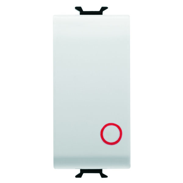 Buton 1P 250V Nc 16A  Simbol 0 Rosu - 1 Modul - Alb Satinat - CHORUSMART