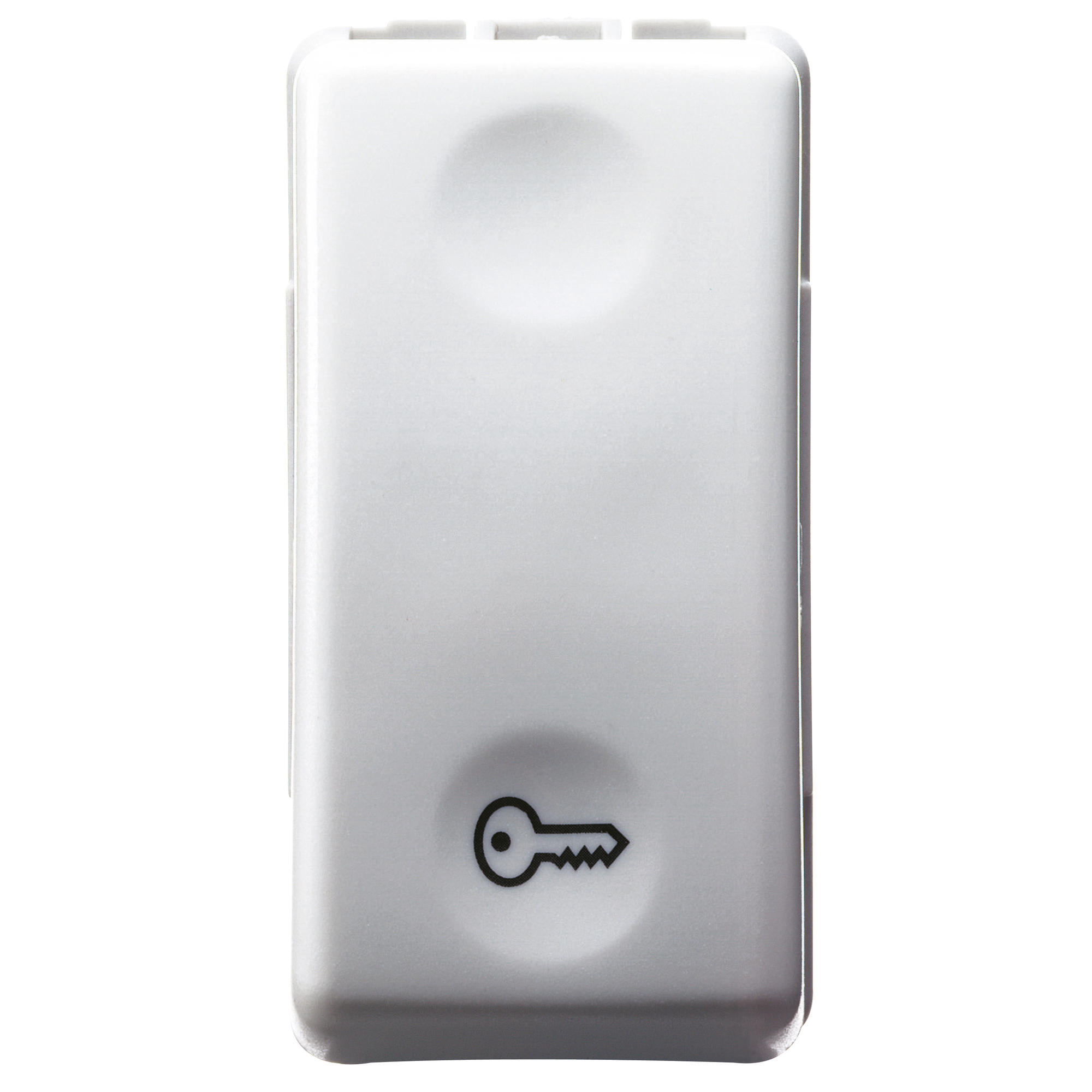 Buton 1P 250V NO 10A - Cu Cheie Simbol - 1 Modul - Sistem Alb