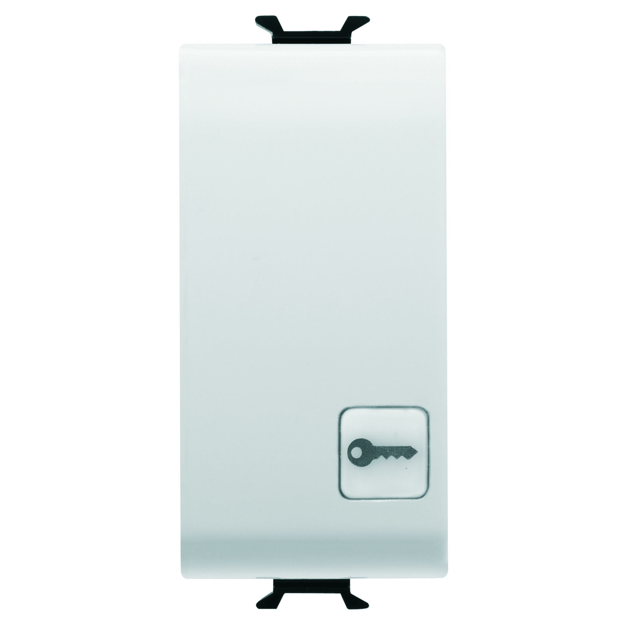 Buton 1P 250V NO 16A Iluminabil - Cu Lentila Neutra Inlocuibila - Cheie Simbol - 1 Modul - Alb Satinat - CHORUSMART