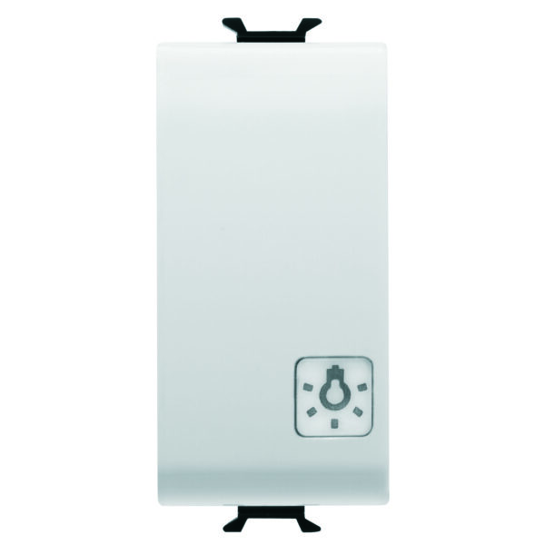 Buton 1P 250V NO 16A Iluminabil - Cu Lentila Neutra Inlocuibila - Lumina Simbol - 1 Modul - Alb Satinat - CHORUSMART