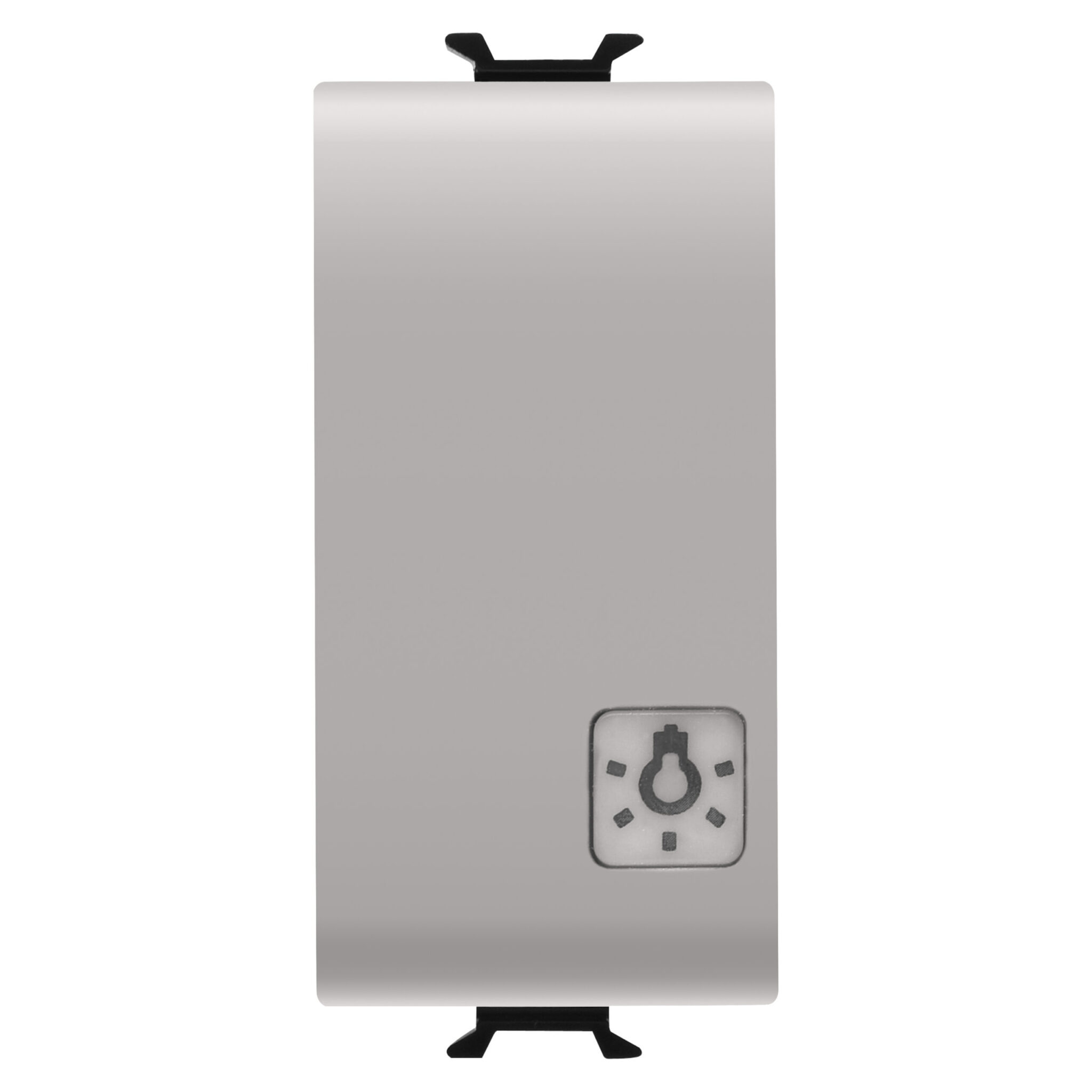 Buton 1P 250V NO 16A Iluminabil - Cu Lentila Neutra Inlocuibila - Lumina Simbol - 1 Modul - Bej Satinat - CHORUSMART