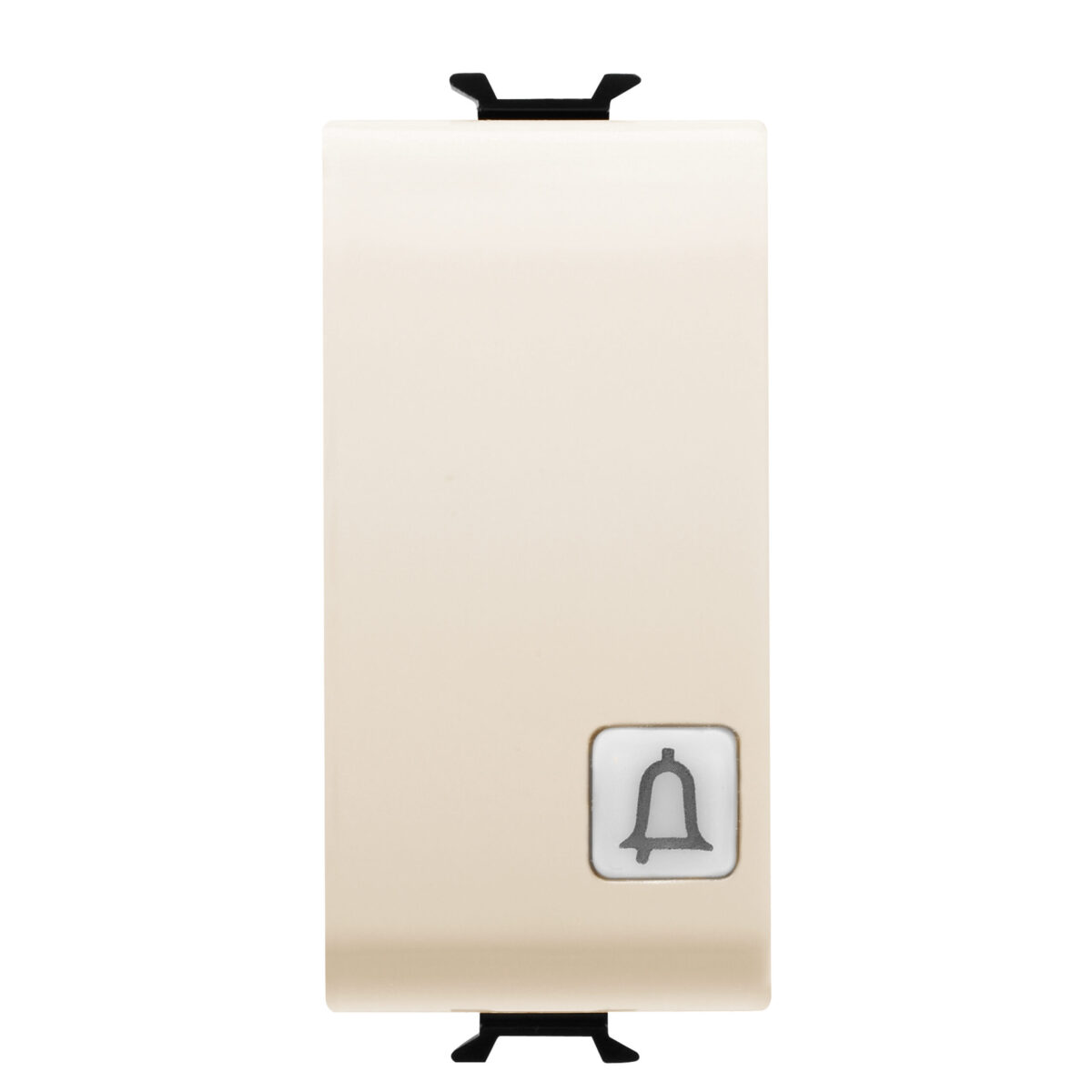 Buton 1P 250V NO 16A Iluminabil - Cu Lentila Neutra Inlocuibila - Simbol: Clopot - 1 Modul - Ivory - CHORUSMART