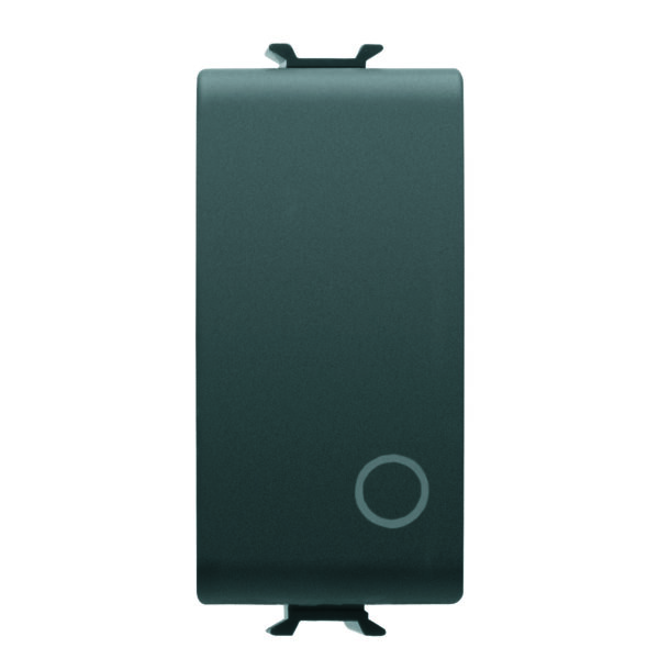 Buton 2P 250V NO 16A - Neutru - Simbol 0 - 1 Modul - Negru Satinat - CHORUSMART