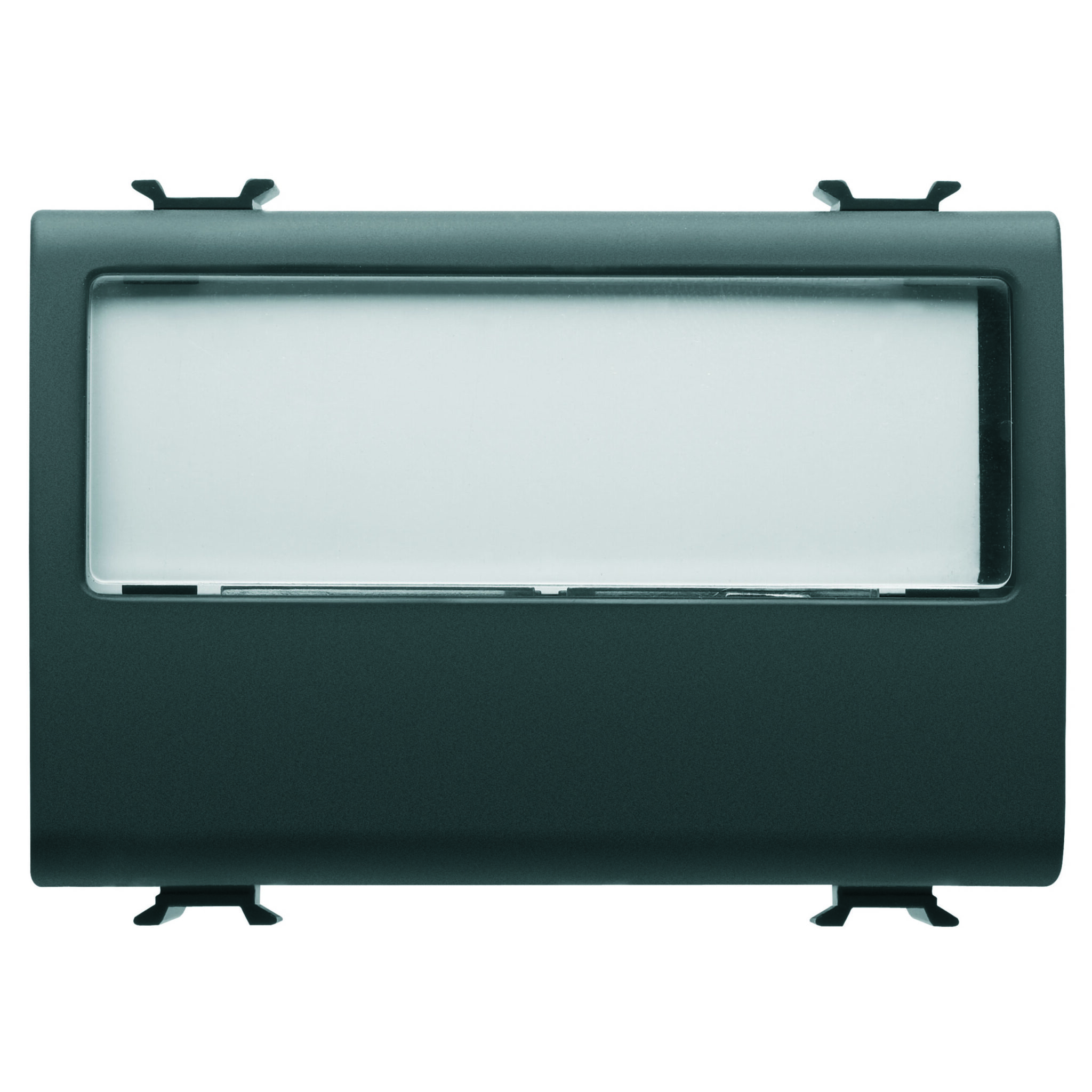 Buton cu Placuta de identificare Iluminata 250V NO 10A - 3 Module - Negru Satinat - CHORUSMART