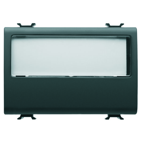 Buton cu Placuta de identificare Iluminata 250V NO 10A - 3 Module - Negru Satinat - CHORUSMART
