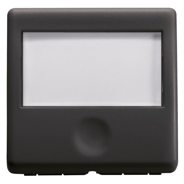 Buton de Comanda cu Placuta de Identificare Iluminata din Spate 250V NO 10A - 2 Module - Sistem Negru