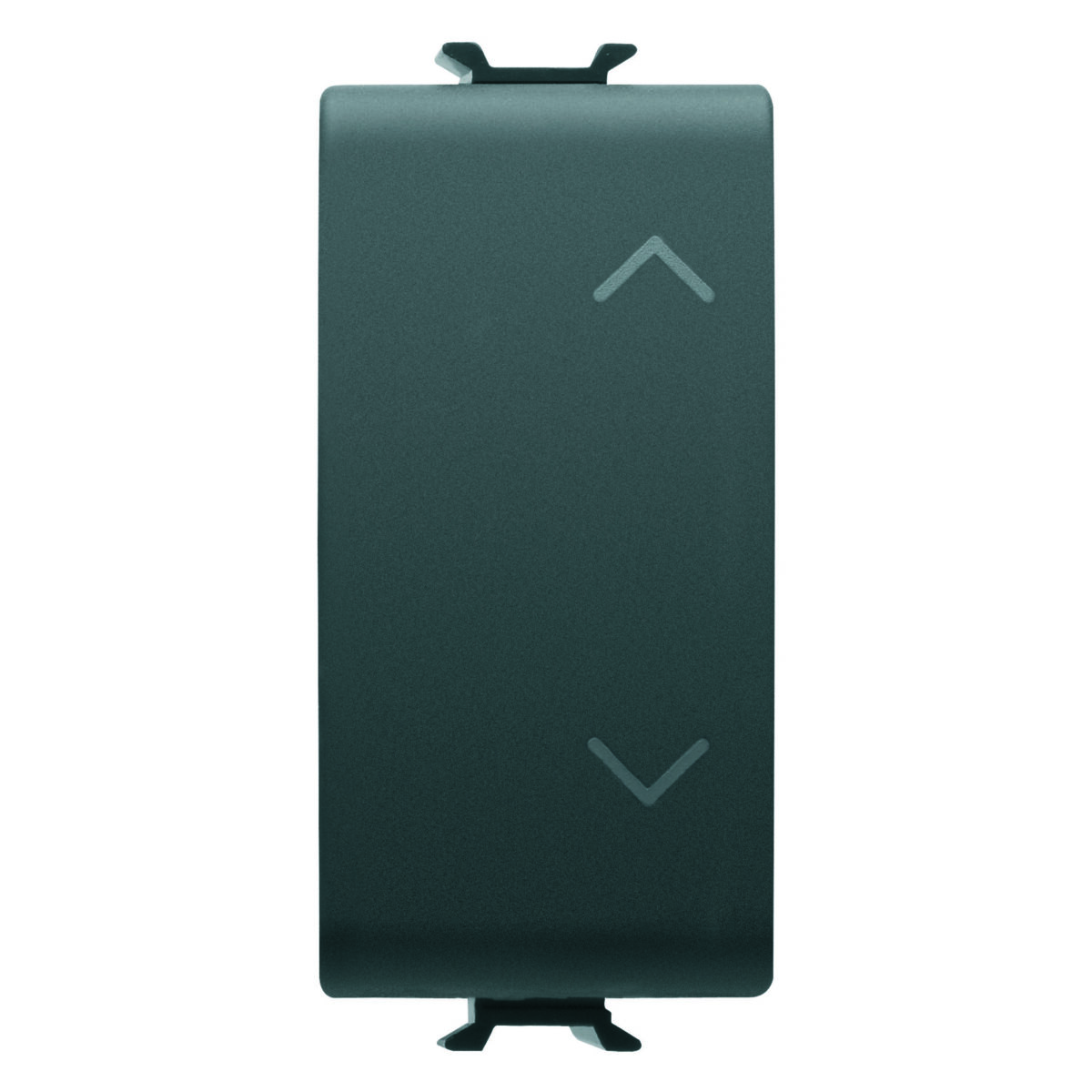 Intrerupator jaluzele – rulou 1P 250V 10A – Neutru – Simbol Sus-jos – 1 Modul – Negru Satinat – CHORUSMART Buton Electronic Soft-click - Dublu - Pentru Interfete Contacte Magistrala - 1P 2NO/NC fara Potential - 1 Modul - Negru Satinat - CHORUSMART