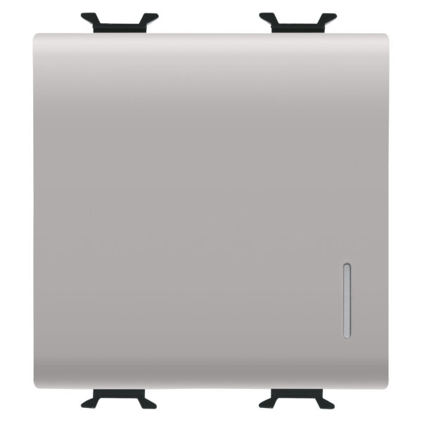 Buton Electronic Soft-click - Iluminat din Spate - Cu Difuzor - Pentru Contactele Magistralei Interf. - 1P fara Potential - 2 Module - N.satin Bej - CHORUSMART