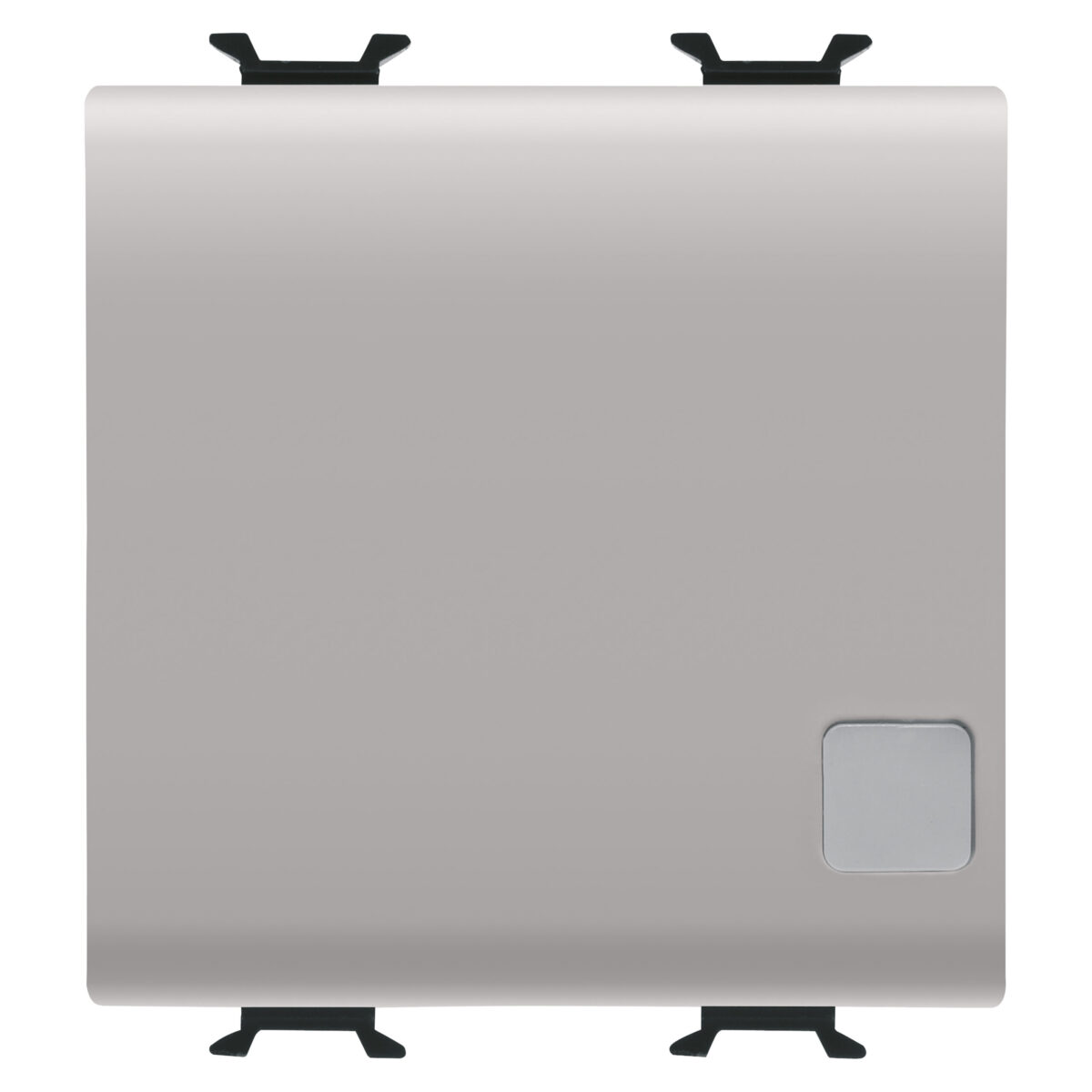 Buton Electronic Soft-click - Iluminat din Spate - Cu Lentila Rep.neutral - Pentru Bus Cont.interf. - 1P NO Pot.-free - 2 Module - N. Satin Bej - CHORUSMART