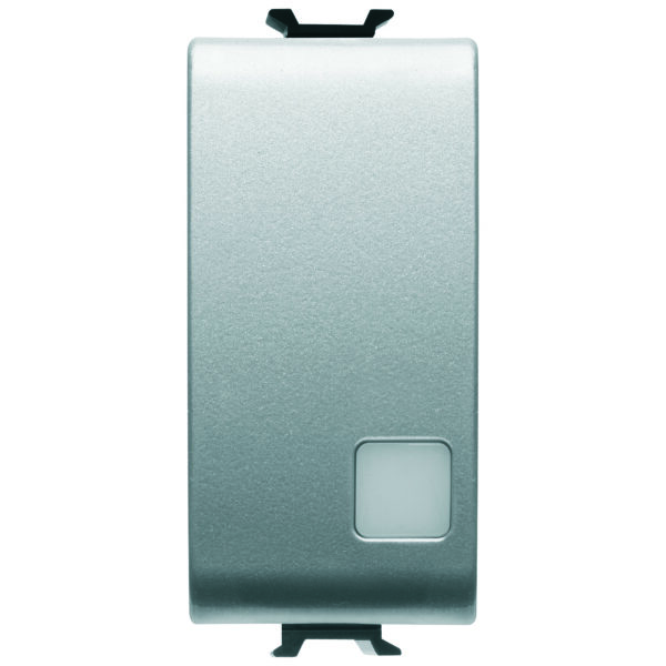 Buton Electronic Soft-click - Iluminat din Spate - Cu Repl. Lentila Neutra - Pentru Contactele Magistralei Interf. - 1P NO Pot.-free - 1 Modul - Titan - CHORUSMART