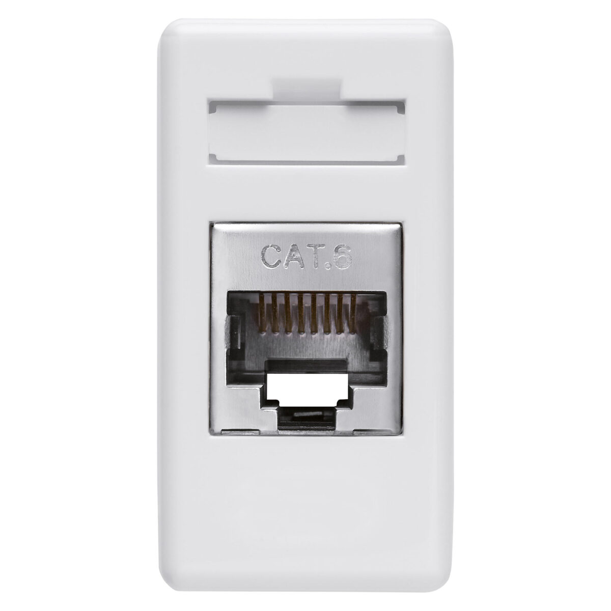 Conector RJ45 – 4 Perechi – Categoria 6 – Ftp – Fara Unelte – 1 Modul – Sistem Alb Conector RJ45 - 4 Perechi - Categoria 6 - Ftp - Fara Unelte - 1 Modul - Sistem Alb