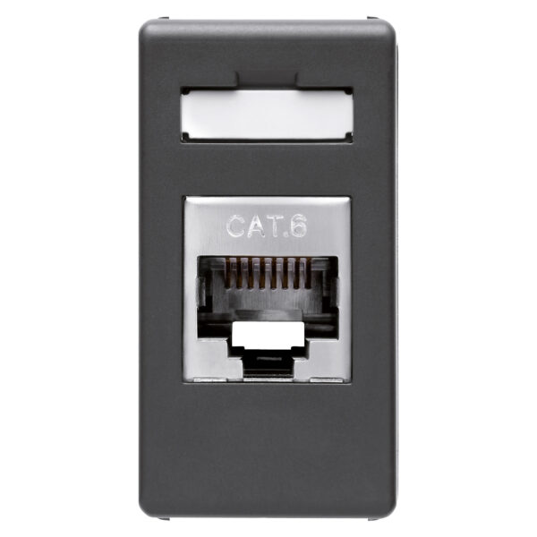 Conector RJ45 - 4 Perechi - Categoria 6 - Ftp - Fara Unelte - 1 Modul - Sistem Negru