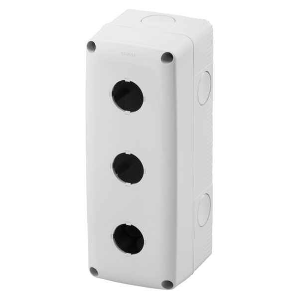 Doza aparenta butoane 3 module Diametru 22 MM - Capac Gri RAL 7035 - IP66