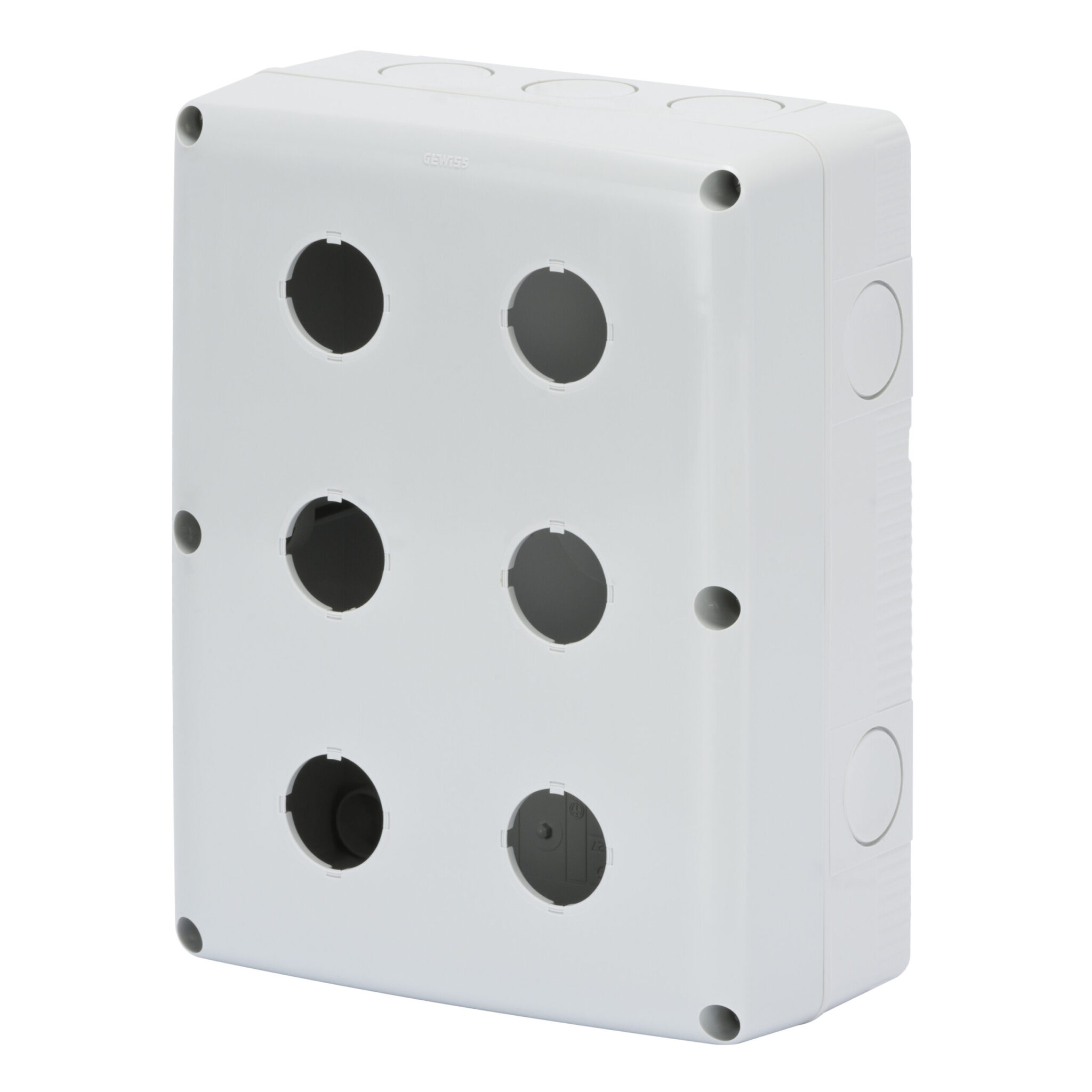 Doza aparenta butoane 6 module Diametru 22 MM - Capac Gri RAL 7035 - IP66