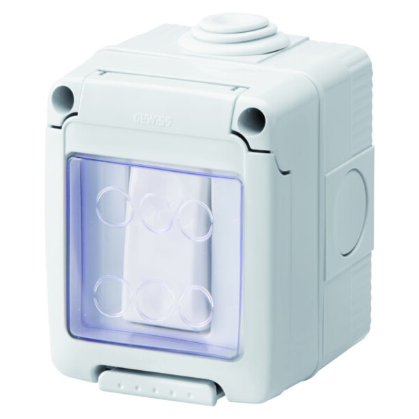 Doza aparenta completa cu Buton 1P NO 10A - IP55 Gri RAL 7035