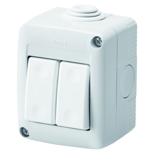 Doza aparenta completa cu Intrerupator cap scara + Intrerupator cap scara 1P 16 Ax - IP40 - Rgrey RAL 7035