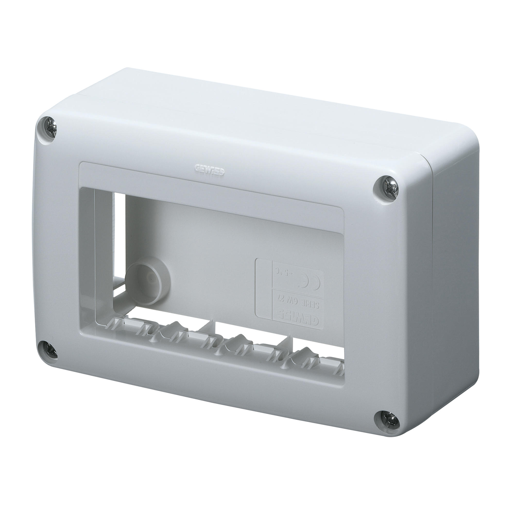 Doza aparenta Fusta si Canal Framne - 4 module Interval Sistem - Alb RAL 9010