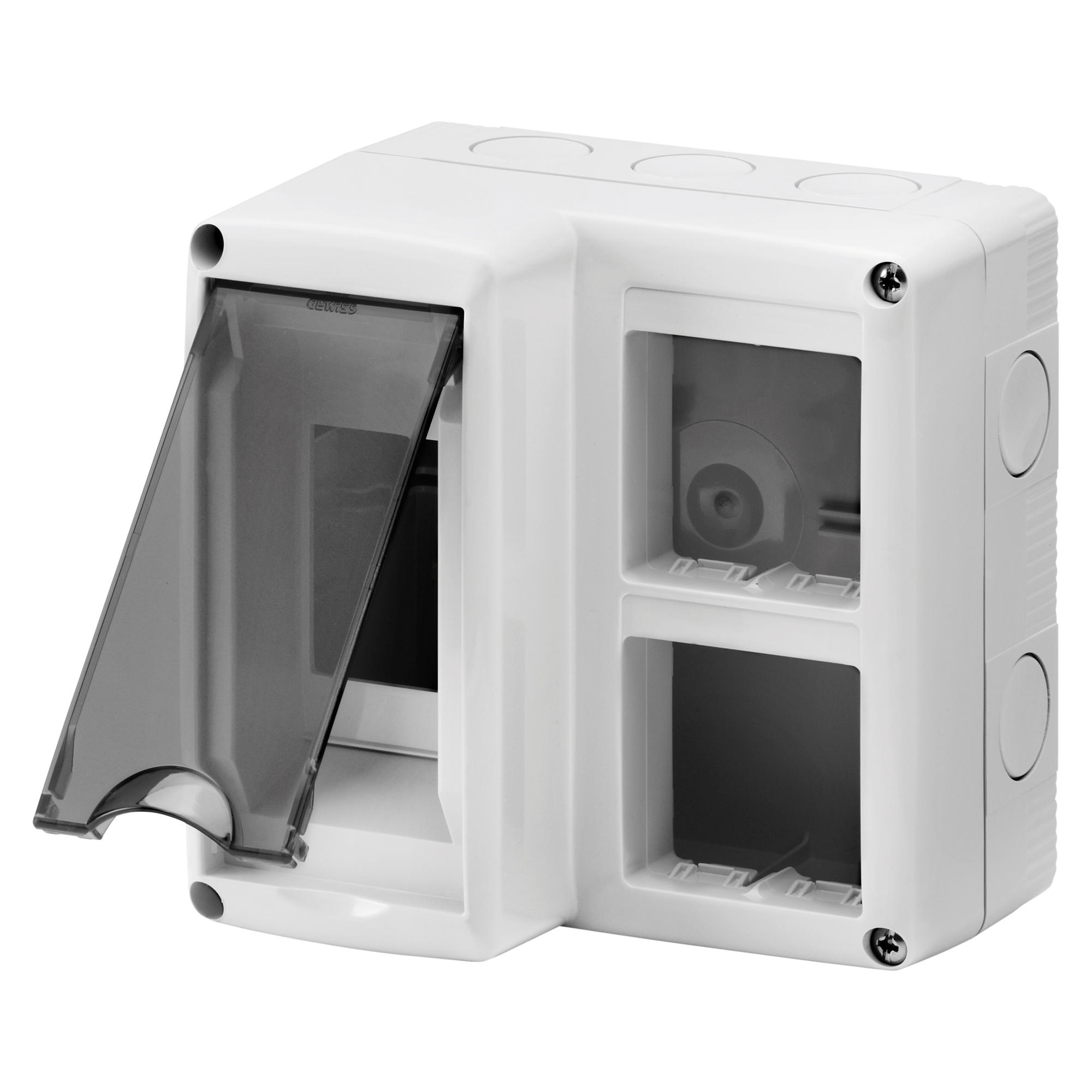 Doza aparenta modulara combinata 2 Module din - 4 Module de Sistem - Modul 2X2 - IP40 - Gri RAL 7035