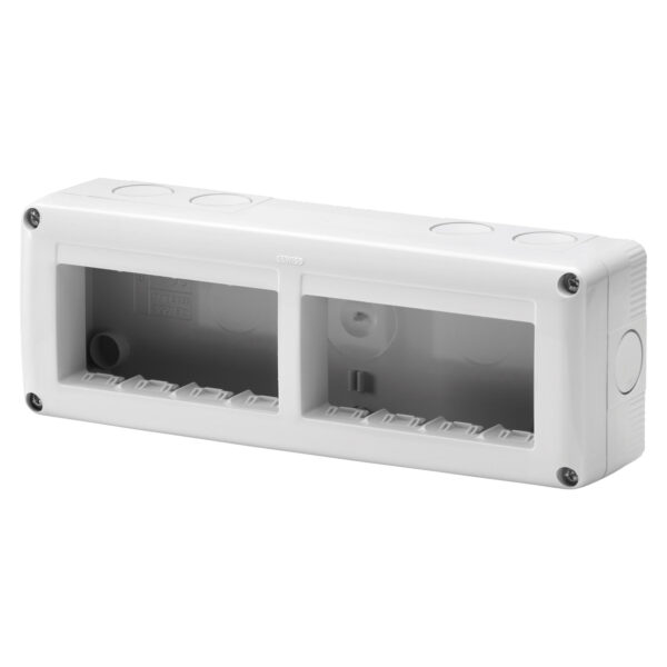 Doza aparenta modulara Multiplu Orizontal - 8 module - Modul 4X2 - RAL 7035 Gri - IP40