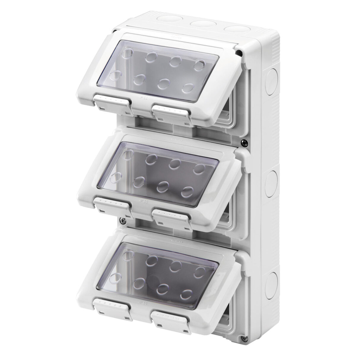 Doza aparenta modulara Verticala - 12 module Modul 4X3 - Gri RAL 7035 - IP55