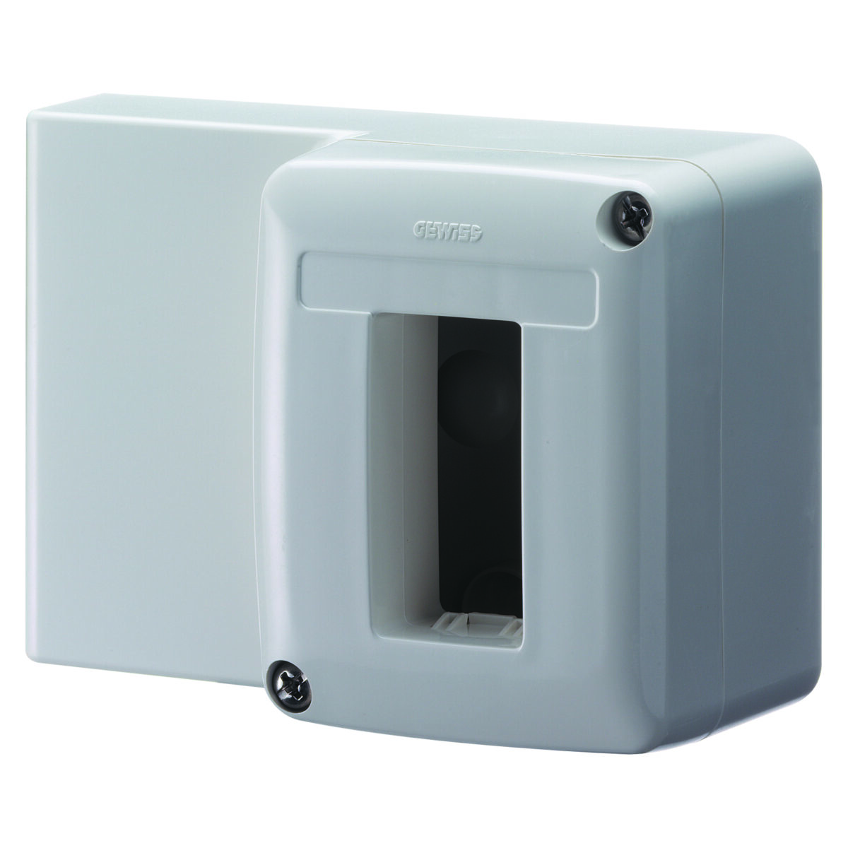 Doza aparenta pentru Mini-canal – 1 Modul – Alb RAL 9010 Doza aparenta pentru Mini-canal - 1 Modul - Alb RAL 9010