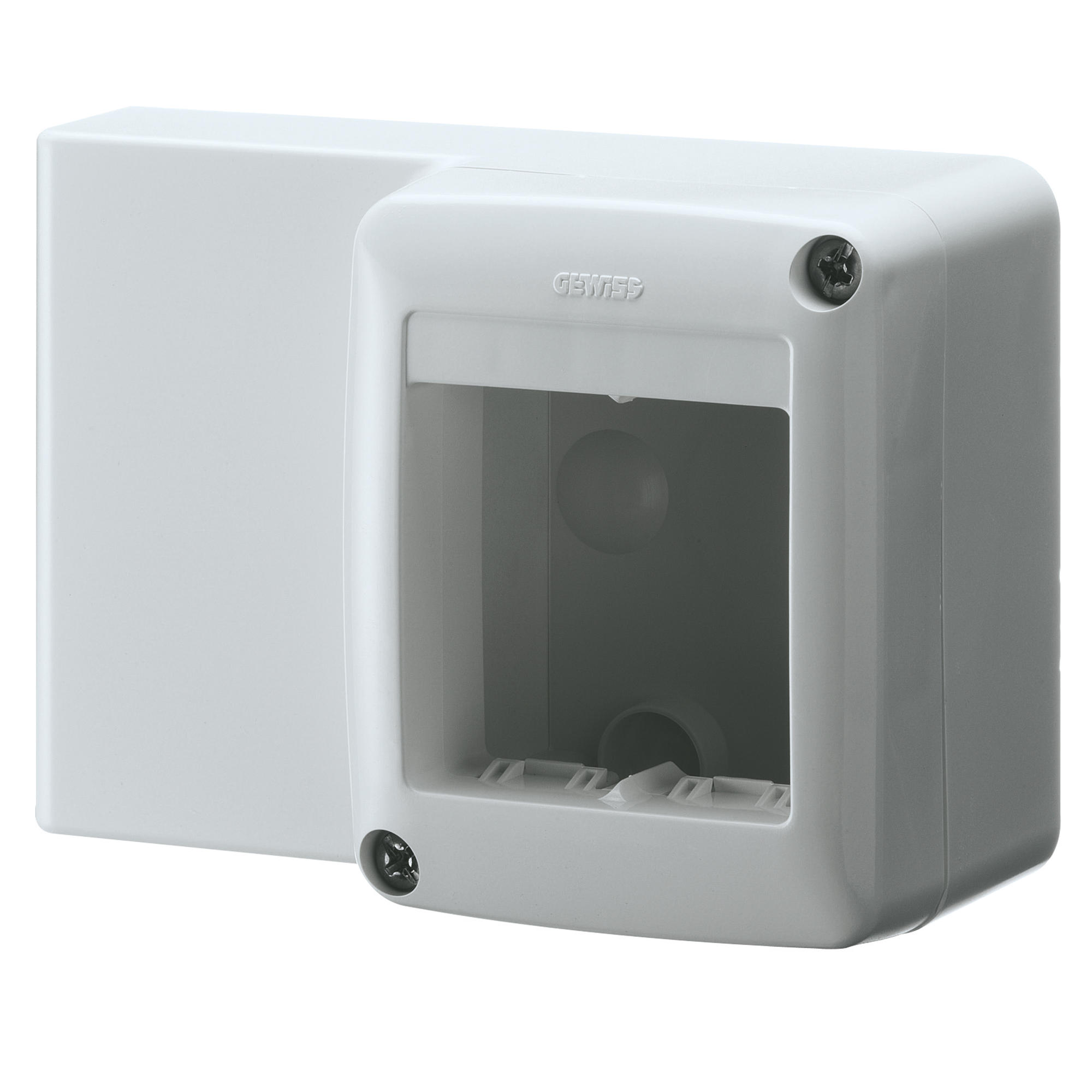 Doza aparenta pentru Mini-canal - 2 module Alb RAL 9010