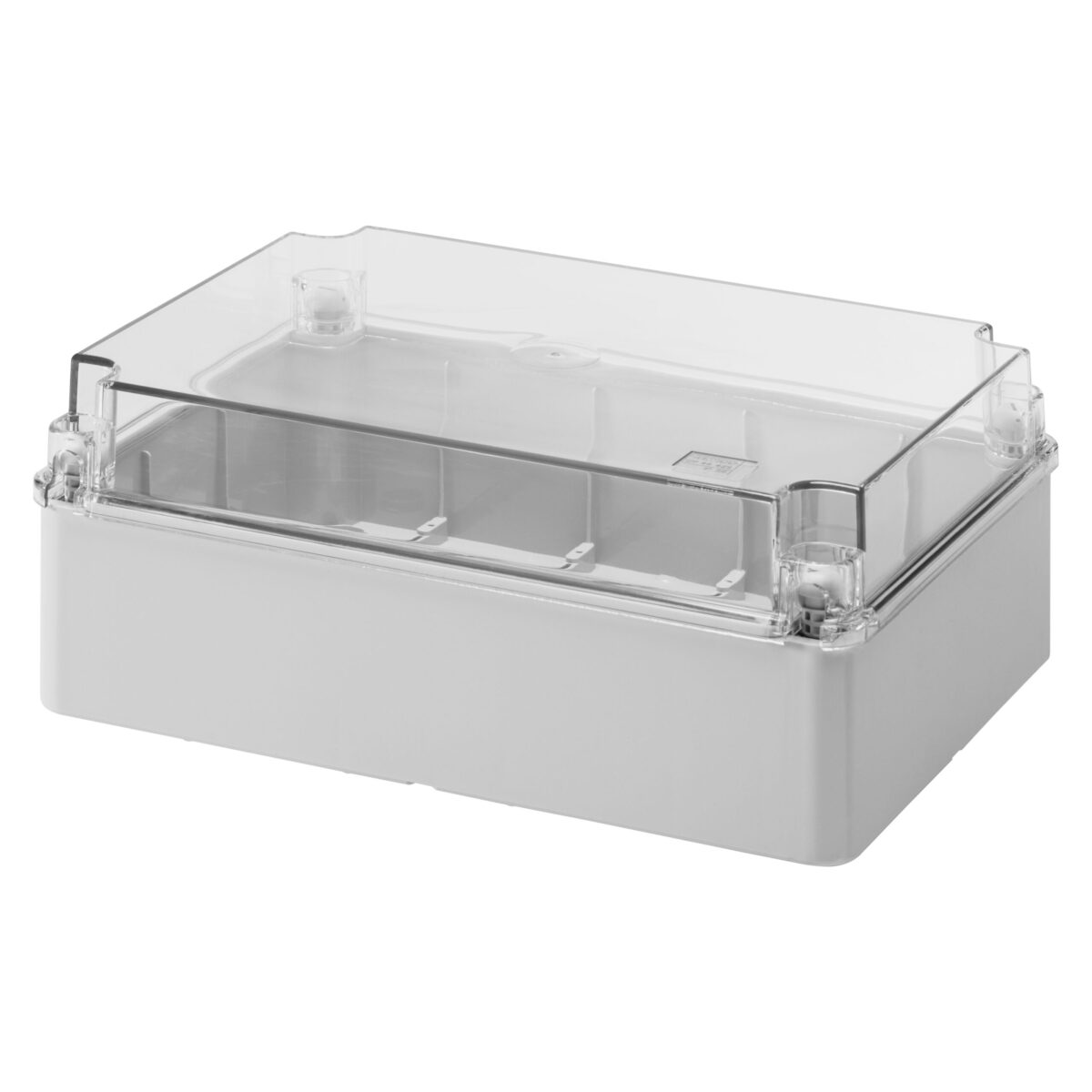 Doza de legatura cu Capac Simplu Transparent - IP56 - Dimensiuni Interne 300X220X120 - Cu Pereti Netezi