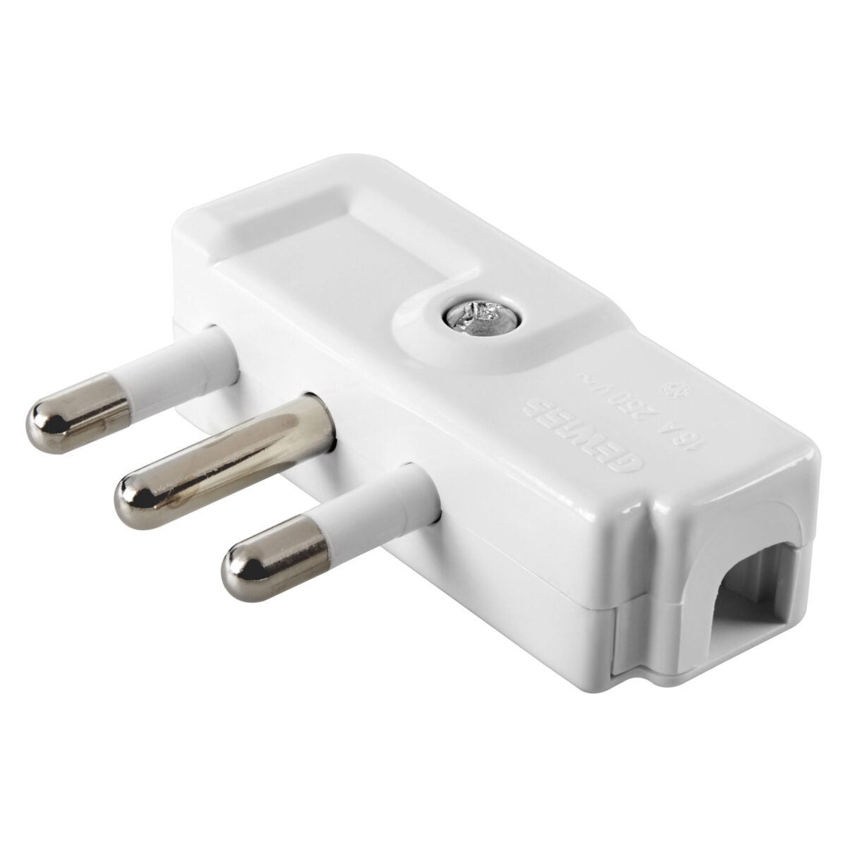 Fisa Portabila – 90° – Standard Italian – 2P+E 10-16A 250V Tip SPA17 – Alb Fisa Portabila - 90° - Standard Italian - 2P+E 10-16A 250V Tip SPA17 - Alb