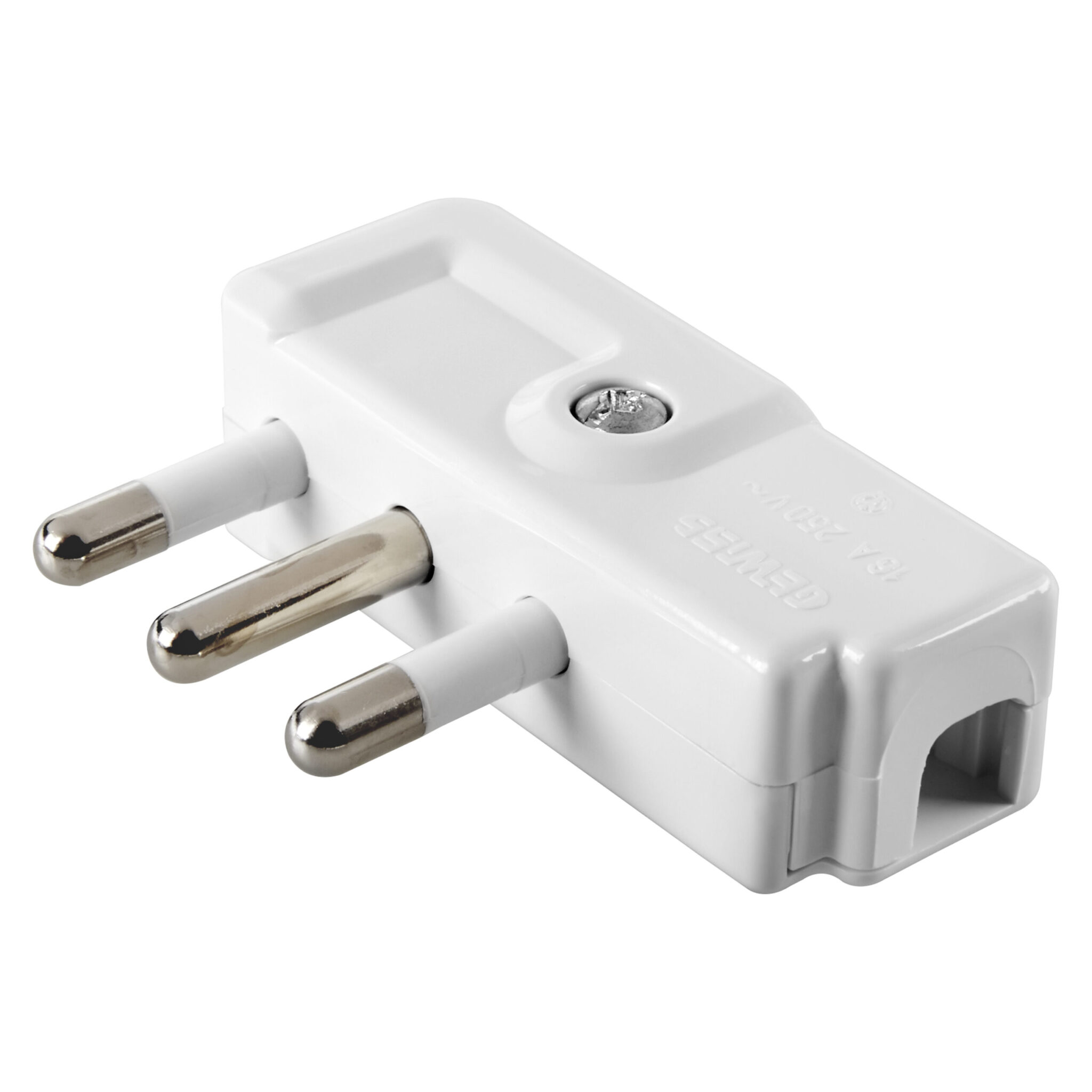 Fisa Portabila - 90° - Standard Italian - 2P+E 10-16A 250V Tip SPA17 - Alb