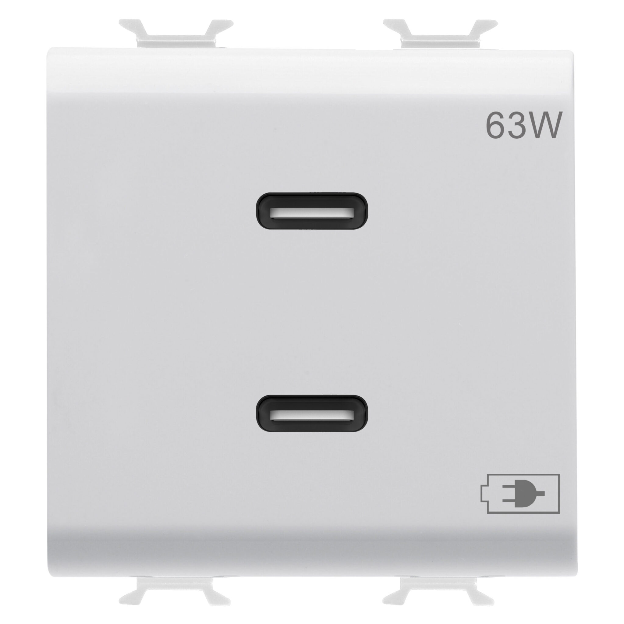 Incarcator USB - Tip C - Cu Power Delivery (Pd) 63W - Alb Satinat - 2 Module - CHORUSMART