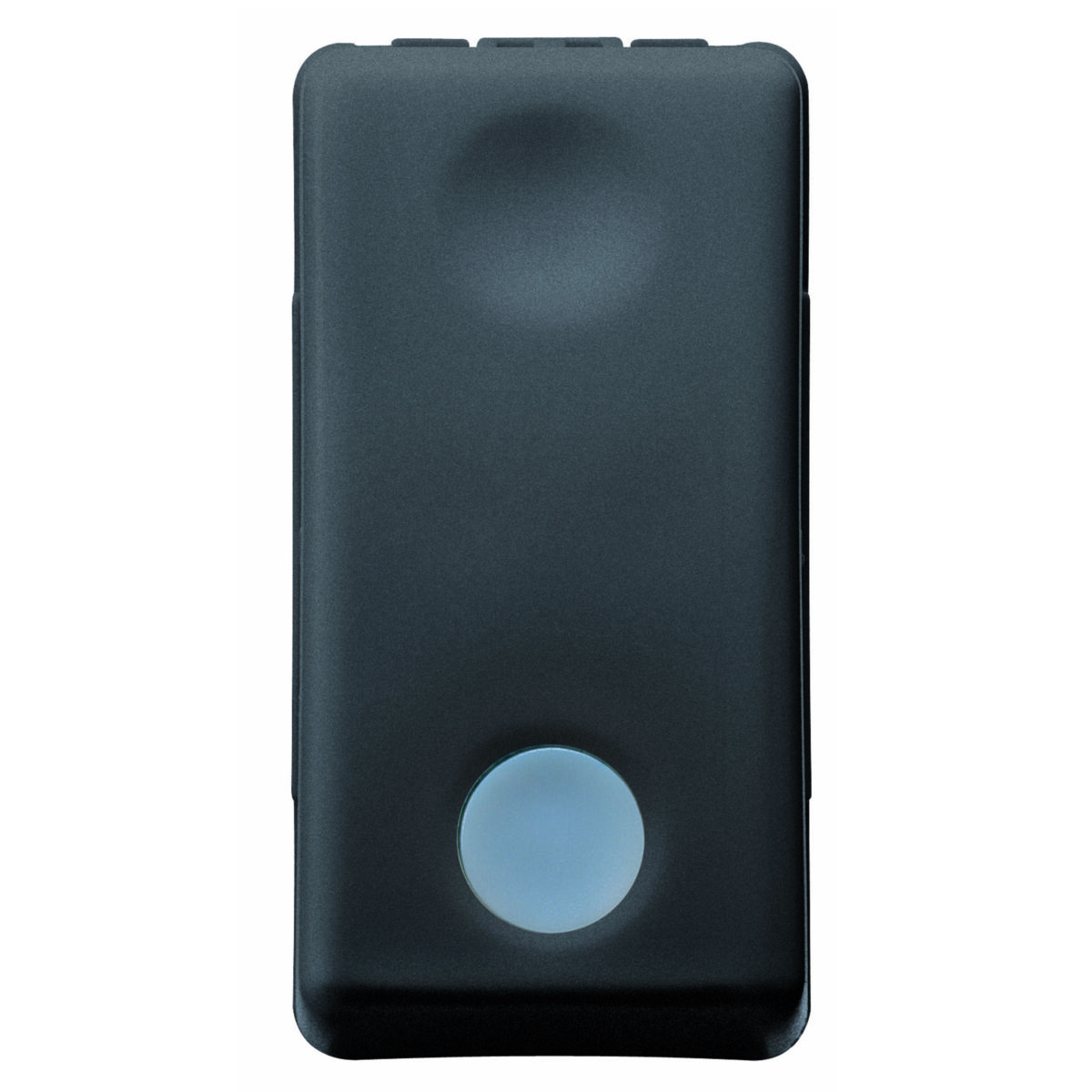 Intrerupator cap scara 1P 250V 16A - Cu Lentila Neutra Inlocuibila - Iluminabila - 1 Modul - Sistem Negru