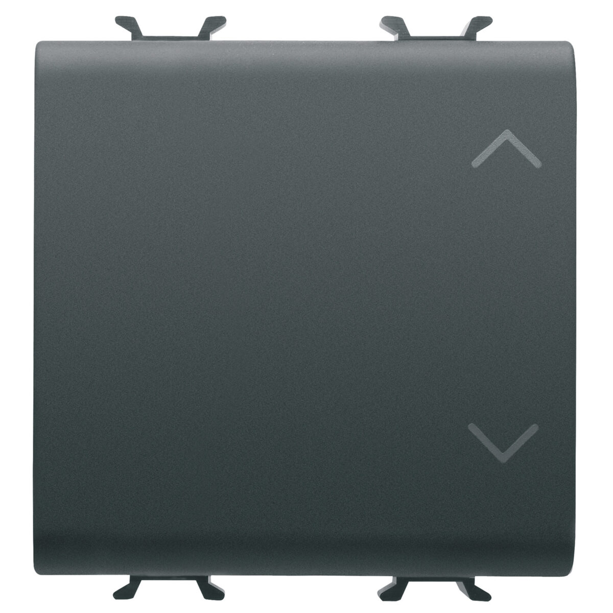 Intrerupator jaluzele – rulou 1P 250V 10A – Neutru – Simbol Sus-jos – 2 Module – Negru Satinat – CHORUSMART Intrerupator jaluzele - rulou 1P 250V 10A - Neutru - Simbol Sus-jos - 2 Module - Negru Satinat - CHORUSMART