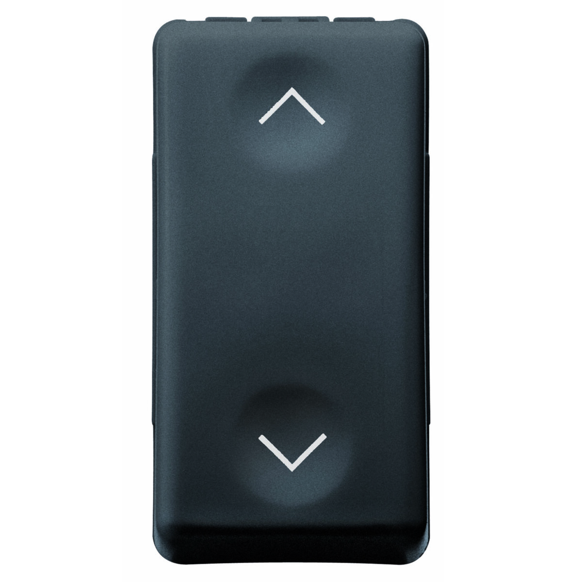 Intrerupator jaluzele - rulou 1P 250V 10A - Nul - Simbol Sus-jos - 1 Modul - Sistem Negru