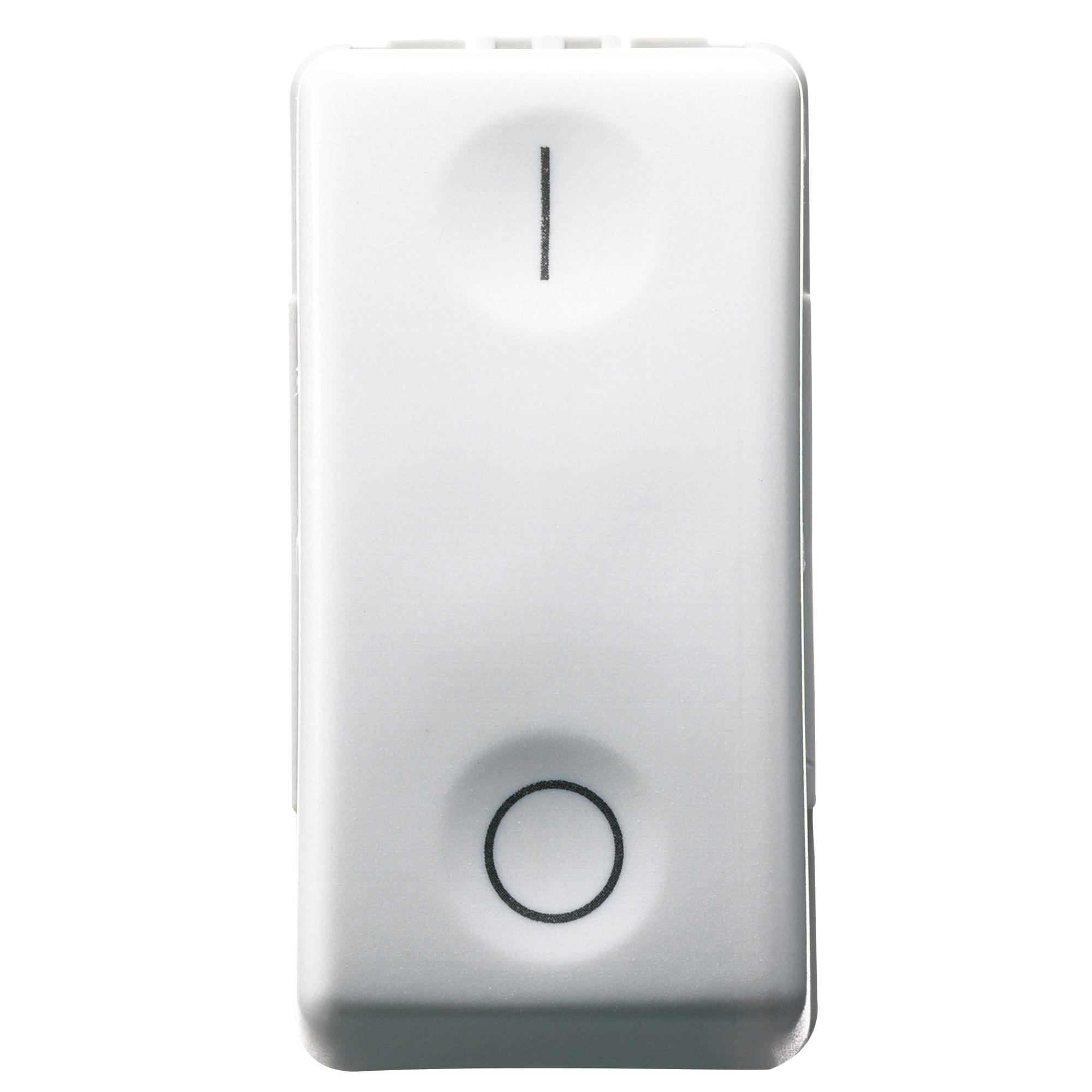 Intrerupator simplu 2P 250V 16A - Neutru - Simbol 0/I - 1 Modul - Sistem Alb