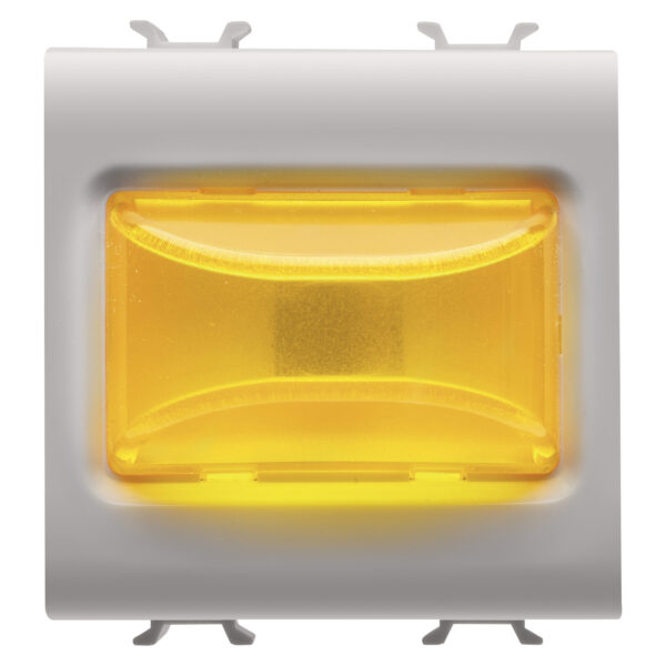 Lampa Indicatoare Proeminenta - 12V c.a./c.c. / 230V c.a. 50/60 Hz - Chihlimbar - 2 Module - Bej Satinat - CHORUSMART