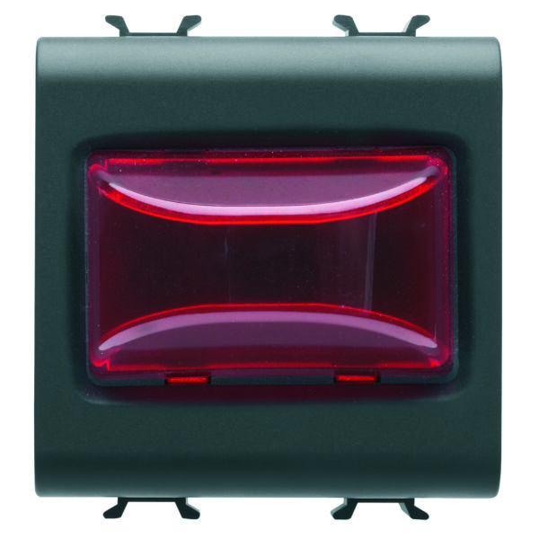 Lampa Indicatoare Proeminenta - 12V c.a./c.c. / 230V c.a. 50/60 Hz - Rosu - 2 Module - Negru Satinat - CHORUSMART